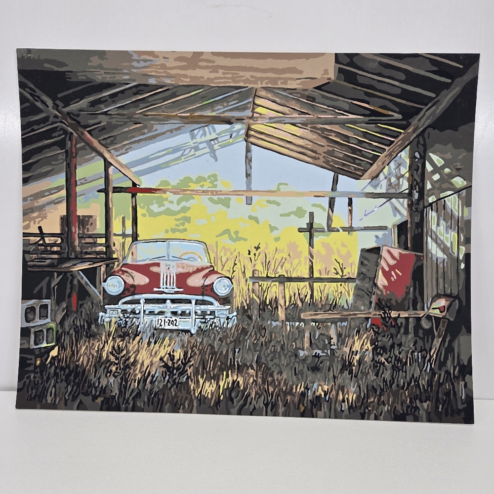 Abandoned In The Barn‎ Finished Acrylic Painting Paint By Number 20x16 Pontiac